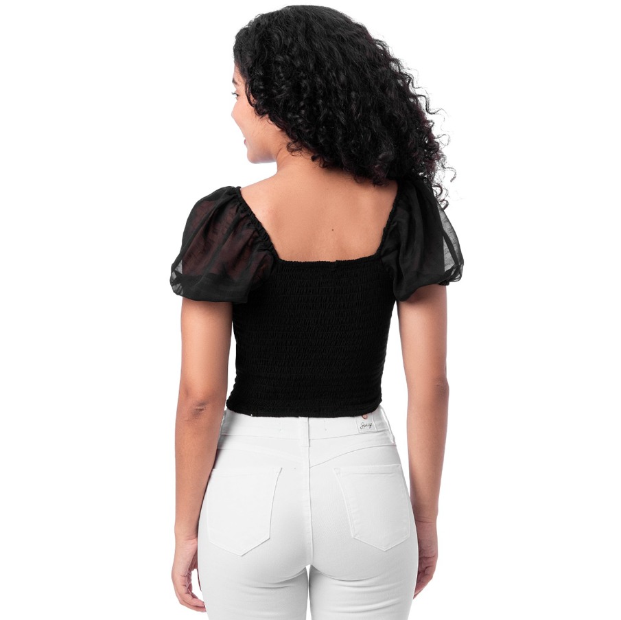 Blusa SQUEEZE  LEINNI M/C NEGRO