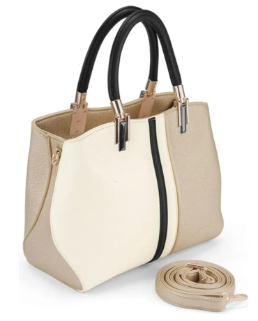 CARTERA VIA UNO CW428-3 WHITE/GOL/BLACK