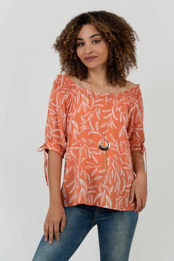 BLUSA BRUJHAS 4008 SALMON M3/4