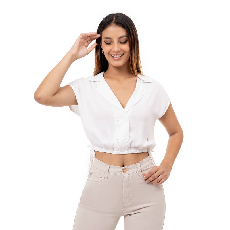 Blusa PIONIER ZITVIA BLANCO LINO M/C