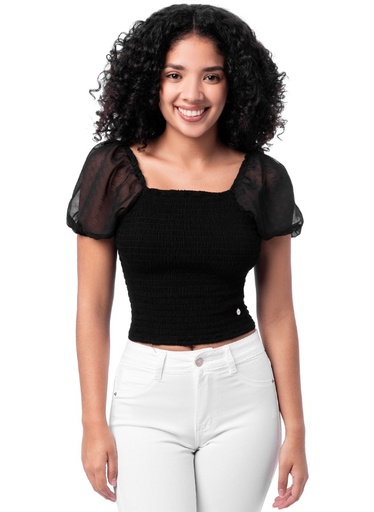 Blusa SQUEEZE  LEINNI M/C NEGRO