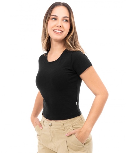 Polo SQUEEZE MELLS NEGRO CROP
