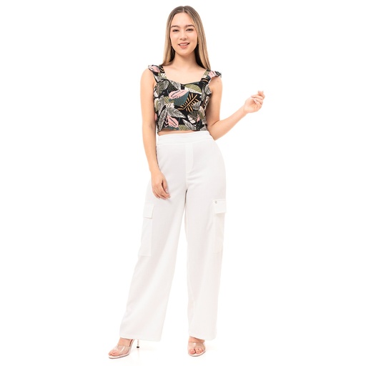 Pantalon SQUEEZE ZICLO BLANCO WIDE LEG CARGO