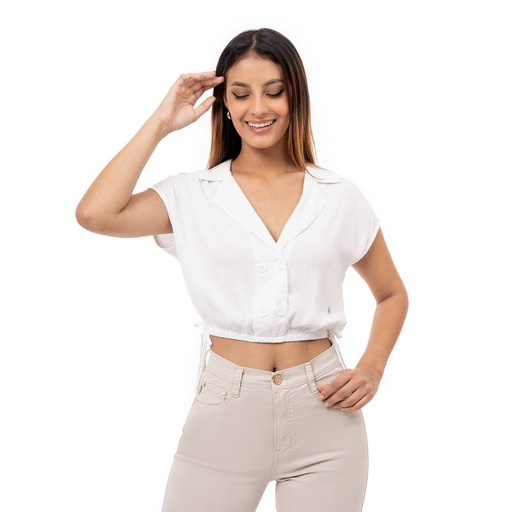 Blusa PIONIER ZITVIA BLANCO LINO M/C