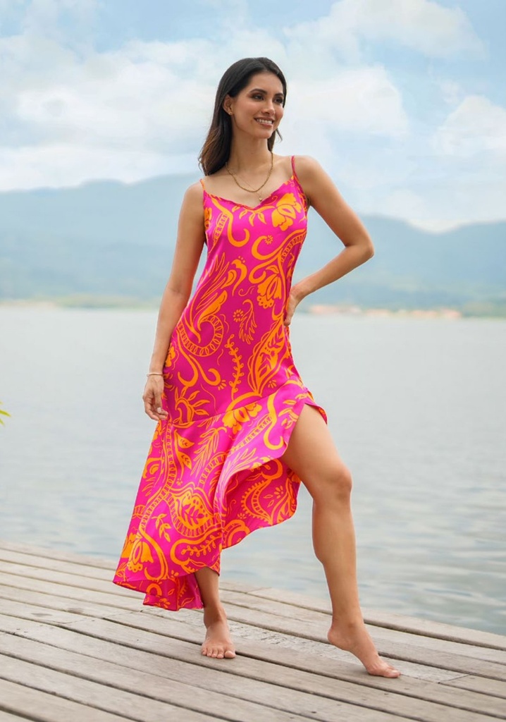 Maxi Vestido BRUJHAS 5139 FUCSIA