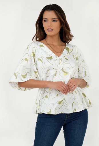 Blusa BRUJHAS 5027 HUESO M3/4