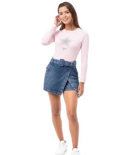 Falda Short SQUEEZE HAYLIE SUPER STONE CARGO TIRO ALTO
