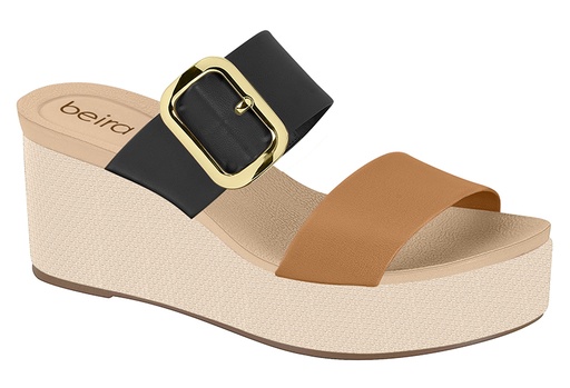 Sandalia BEIRA RIO 8407140-2418 NEGRO/CAMEL